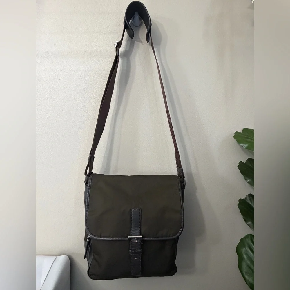 Prada Dark Brown Men's Messenger Bag